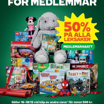 Leksaker 50 procent rabatt