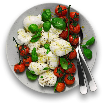tallrik med mozzarella